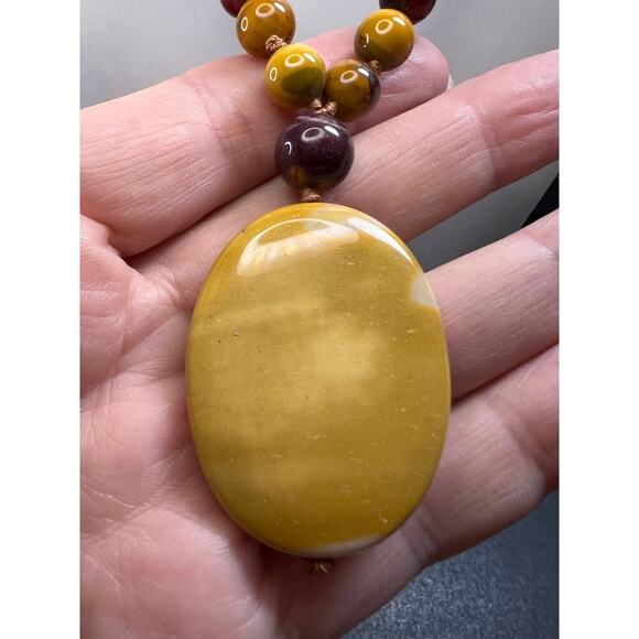 NEW Mookaite knotted pendant necklace with sterling silver clasp - Picture 3 of 13